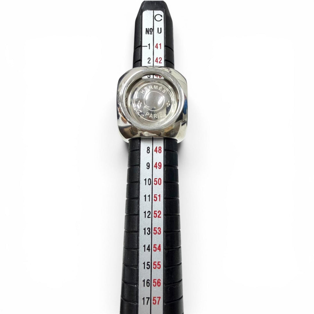 美品□HERMES エルメス エクストラワイド セリエ AG925 リング 指輪 アクセサリー シルバー 46-47-48(JP6-7-8号相当) 34.3g レディース
