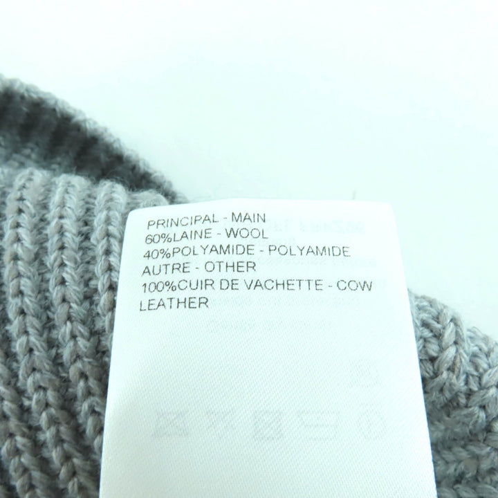 未使用品★LOUIS VUITTON ルイヴィトン 24AW レザーロゴパッチ付 サイドZIP 台形 ニットスカート グレー XS 伊製 正規品 レディース
