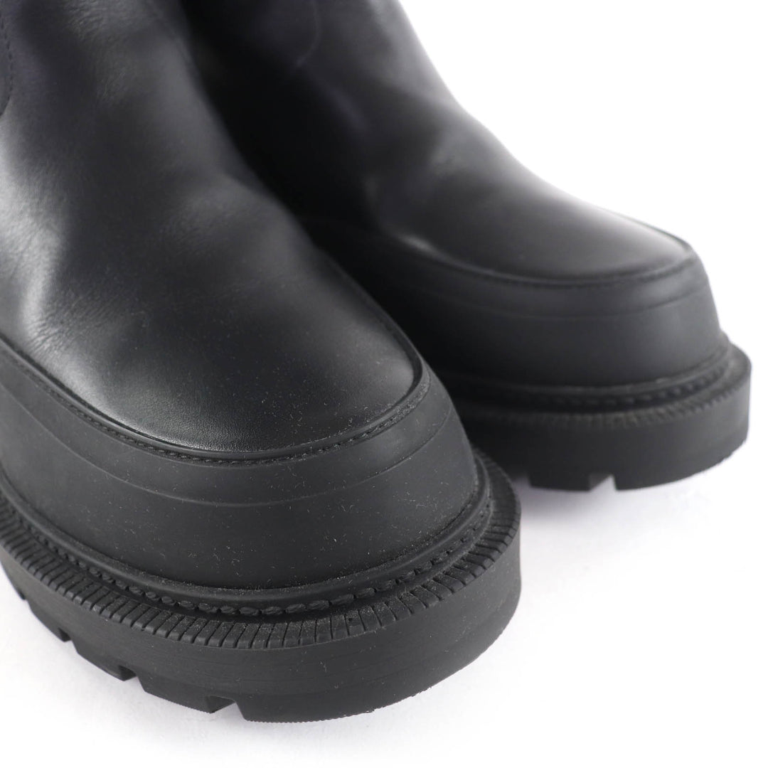 極美品☆Christian Dior クリスチャンディオール DIOR EMPREINTE ディオール アンプラント CDロゴ金具付 レザー ショートブーツ 黒 36.5