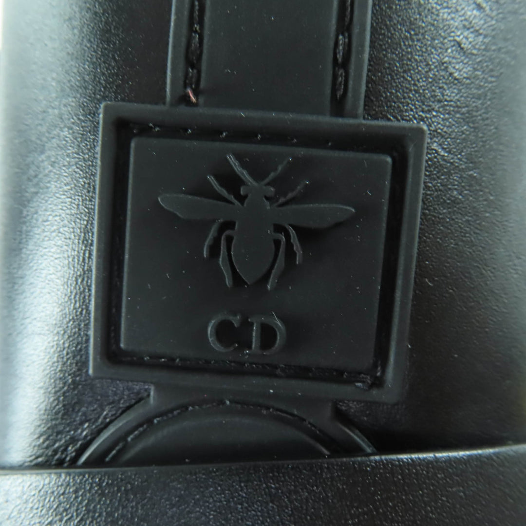 極美品☆Christian Dior クリスチャンディオール DIOR EMPREINTE ディオール アンプラント CDロゴ金具付 レザー ショートブーツ 黒 36.5