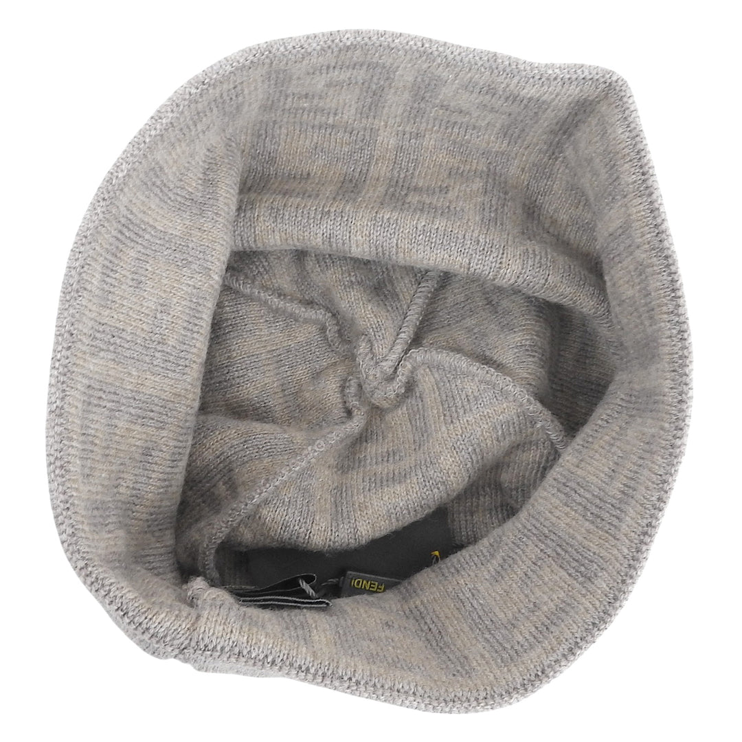 未使用品▲FENDI フェンディ ウール カシミヤ混 ズッカ柄 ビーニー ニット帽 ニットキャップ ブラウンベージュ TU イタリア製