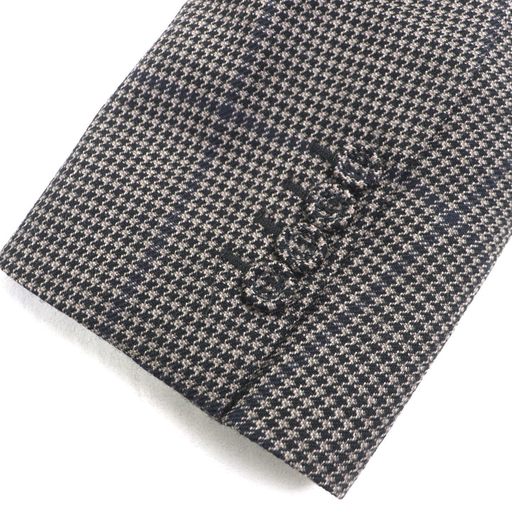 極美品▼DIOR ディオール オム 293C381B5637 ウール100% 千鳥格子柄 CDバックル ベルト付 比翼仕立て コート ブラウン 46 正規品 メンズ