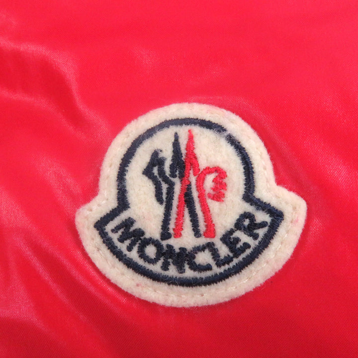 極美品□MONCLER モンクレール BORMES ロゴワッペン WZIP フーデッド ダウンベスト ジレ レッド 1 正規品 メンズ レディース オススメ◎