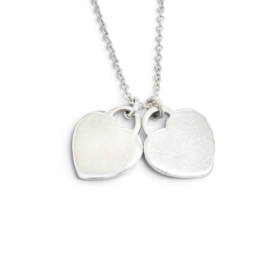 美品△TIFFANY&amp;Co. ティファニー リターントゥティファニー レッド ミニ ダブル ハートタグ 1Pダイヤモンド AG925 ネックレス 重量2.6g