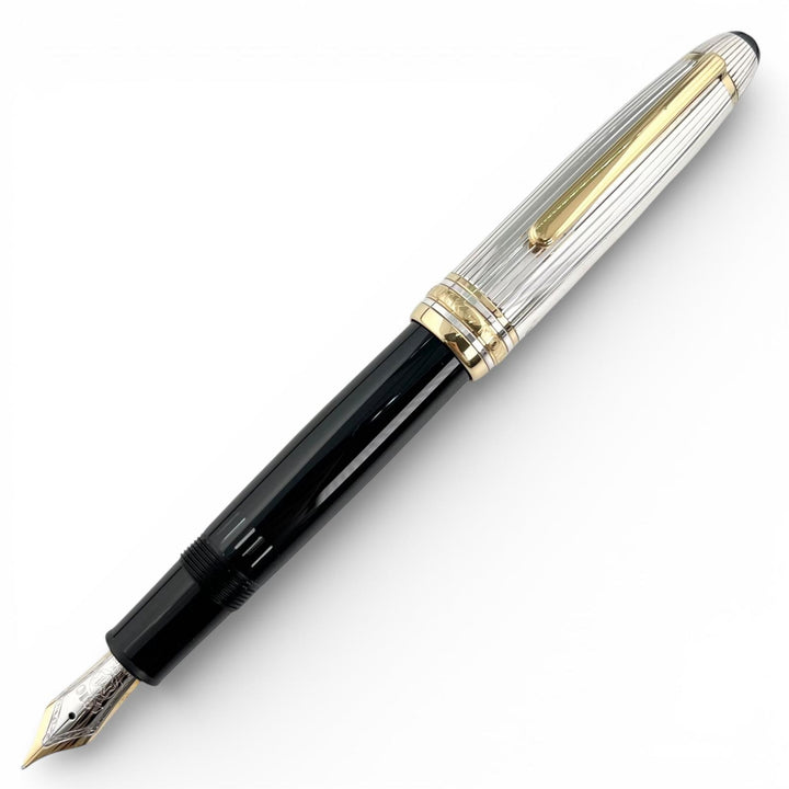 美品▲MONTBLANC モンブラン ヴィンテージ マイスターシュテュック ソリテール ドゥエ スターリングシルバー ル･グラン Mニブ 万年筆