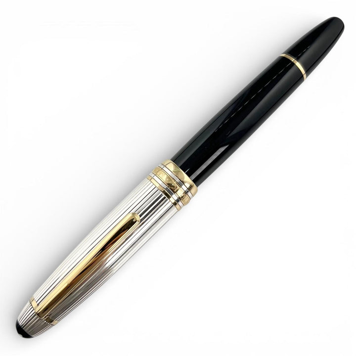 美品▲MONTBLANC モンブラン ヴィンテージ マイスターシュテュック ソリテール ドゥエ スターリングシルバー ル･グラン Mニブ 万年筆