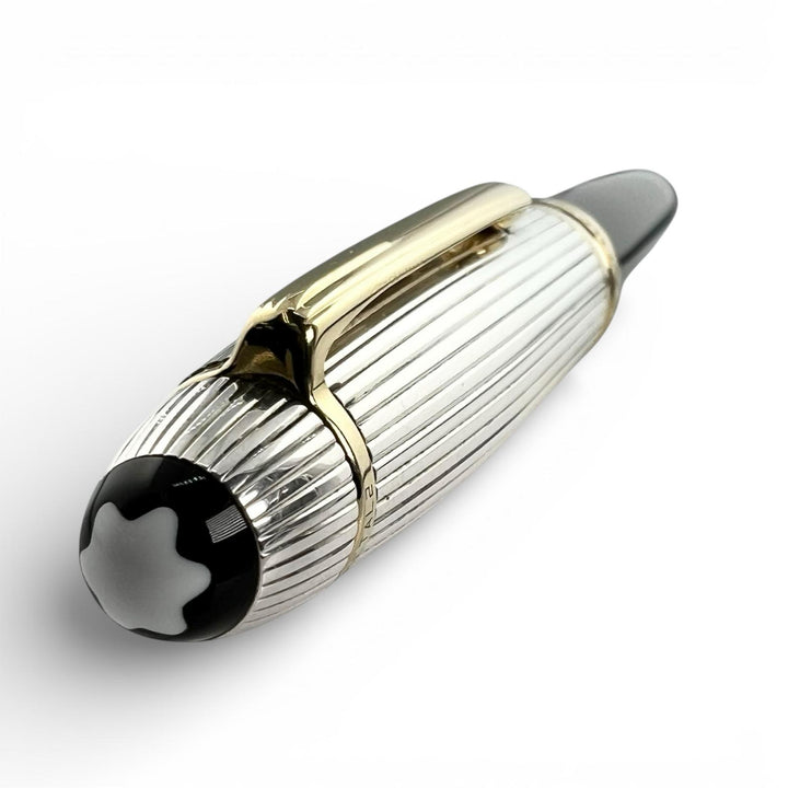 美品▲MONTBLANC モンブラン ヴィンテージ マイスターシュテュック ソリテール ドゥエ スターリングシルバー ル･グラン Mニブ 万年筆