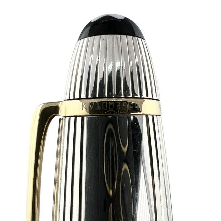 美品▲MONTBLANC モンブラン ヴィンテージ マイスターシュテュック ソリテール ドゥエ スターリングシルバー ル･グラン Mニブ 万年筆