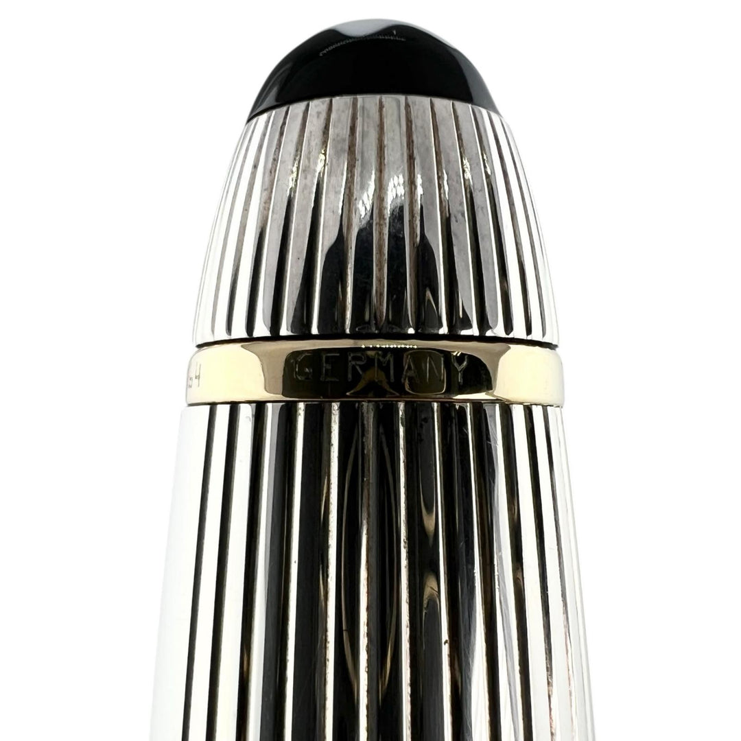 美品▲MONTBLANC モンブラン ヴィンテージ マイスターシュテュック ソリテール ドゥエ スターリングシルバー ル･グラン Mニブ 万年筆