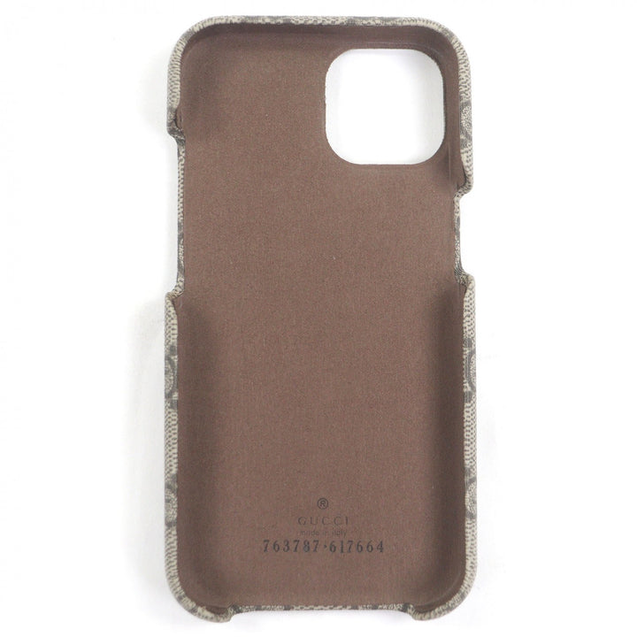 極美品□GUCCI グッチ 763787 GGスプリーム GGロゴゴールド金具 iPhone15用 iPhoneケース スマホケース ベージュ 箱付 イタリア製 メンズ
