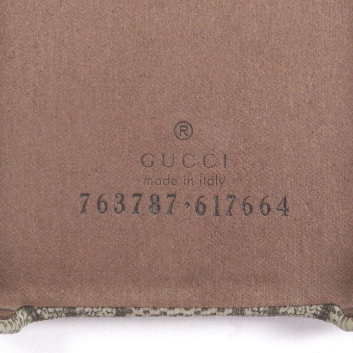 極美品□GUCCI グッチ 763787 GGスプリーム GGロゴゴールド金具 iPhone15用 iPhoneケース スマホケース ベージュ 箱付 イタリア製 メンズ