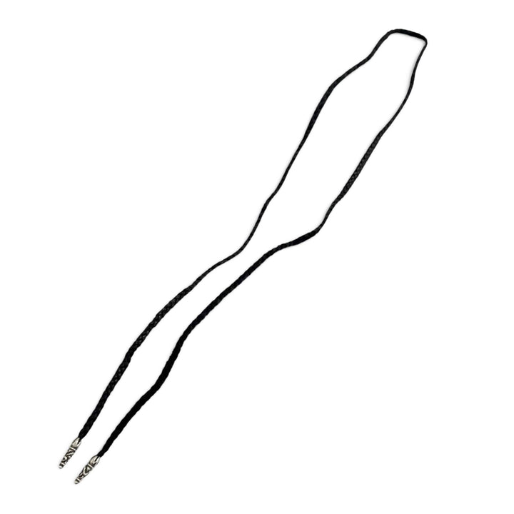美品□CHROME HEARTS クロムハーツ レザーブレード スクロール ボロチップ SV925 ネックレス シルバー ブラック 重量11.2g メンズ