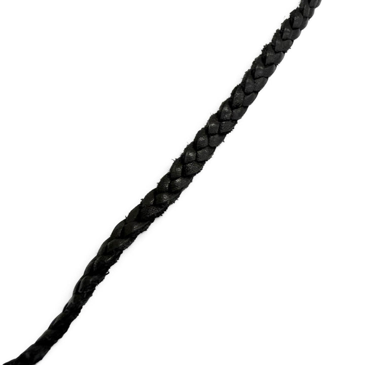 美品□CHROME HEARTS クロムハーツ レザーブレード スクロール ボロチップ SV925 ネックレス シルバー ブラック 重量11.2g メンズ