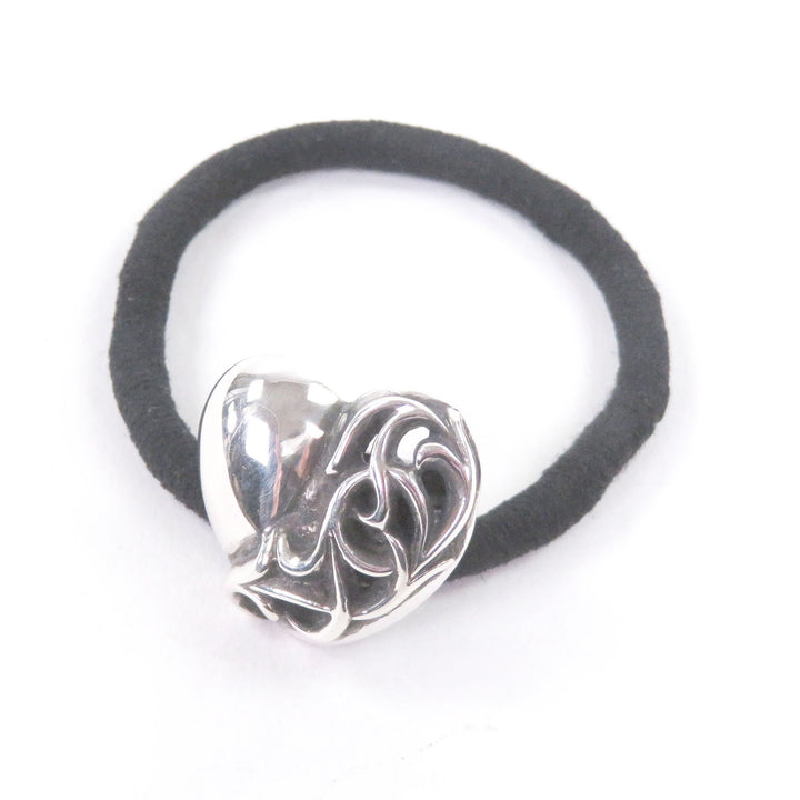 美品□CHROME HEARTS クロムハーツ HAIRBAND ハート コンチョ ヘアゴム ヘアアクセサリー シルバー925 メンズ レディース オススメ