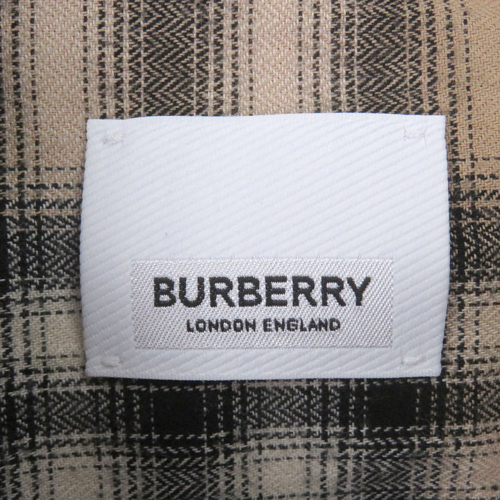極美品□BURBERRY バーバリー 8036773 コットン100％ ティッシ期 ノバチェック柄 ロングスリーブ 長袖シャツ ベージュ XS 正規品 メンズ
