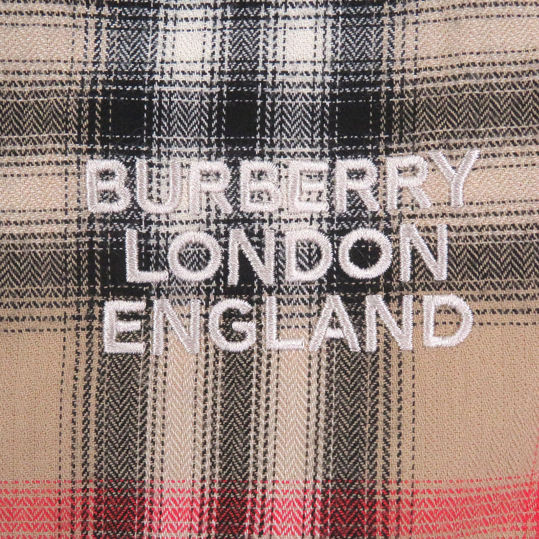 極美品□BURBERRY バーバリー 8036773 コットン100％ ティッシ期 ノバチェック柄 ロングスリーブ 長袖シャツ ベージュ XS 正規品 メンズ