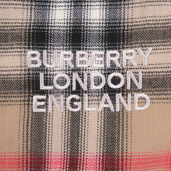 極美品□BURBERRY バーバリー 8036773 コットン100％ ティッシ期 ノバチェック柄 ロングスリーブ 長袖シャツ ベージュ XS 正規品 メンズ