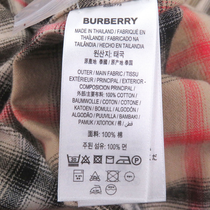 極美品□BURBERRY バーバリー 8036773 コットン100％ ティッシ期 ノバチェック柄 ロングスリーブ 長袖シャツ ベージュ XS 正規品 メンズ