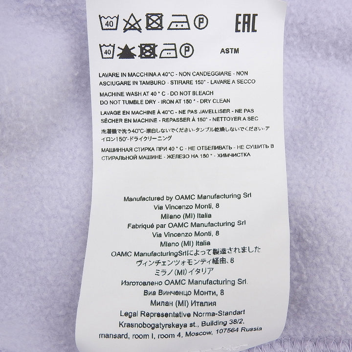 美品▲OAMC オーエーエムシー 22A28OAY16 コットン100% ロンハーマン別注 プルオーバーフーディ パーカー パープル M 伊製 正規品 メンズ