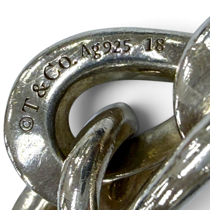 良品▼TIFFANY&amp;Co. ティファニー フォージ ラージ リンク 925 現行品 ブレスレット 18 重量66.8g レディース 細身メンズOK 定価379500円