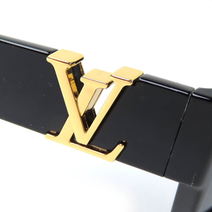 美品△LOUIS VUITTON ルイヴィトン 2023年製 Z2062E LV スリーク・スクエア サングラス ブラック ゴールド金具 57□18 145 箱 ケース付き