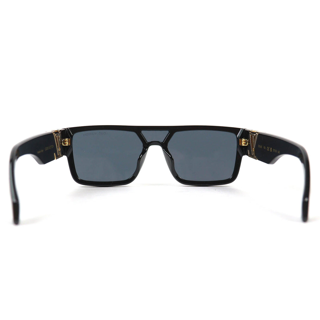 美品△LOUIS VUITTON ルイヴィトン 2023年製 Z2062E LV スリーク・スクエア サングラス ブラック ゴールド金具 57□18 145 箱 ケース付き