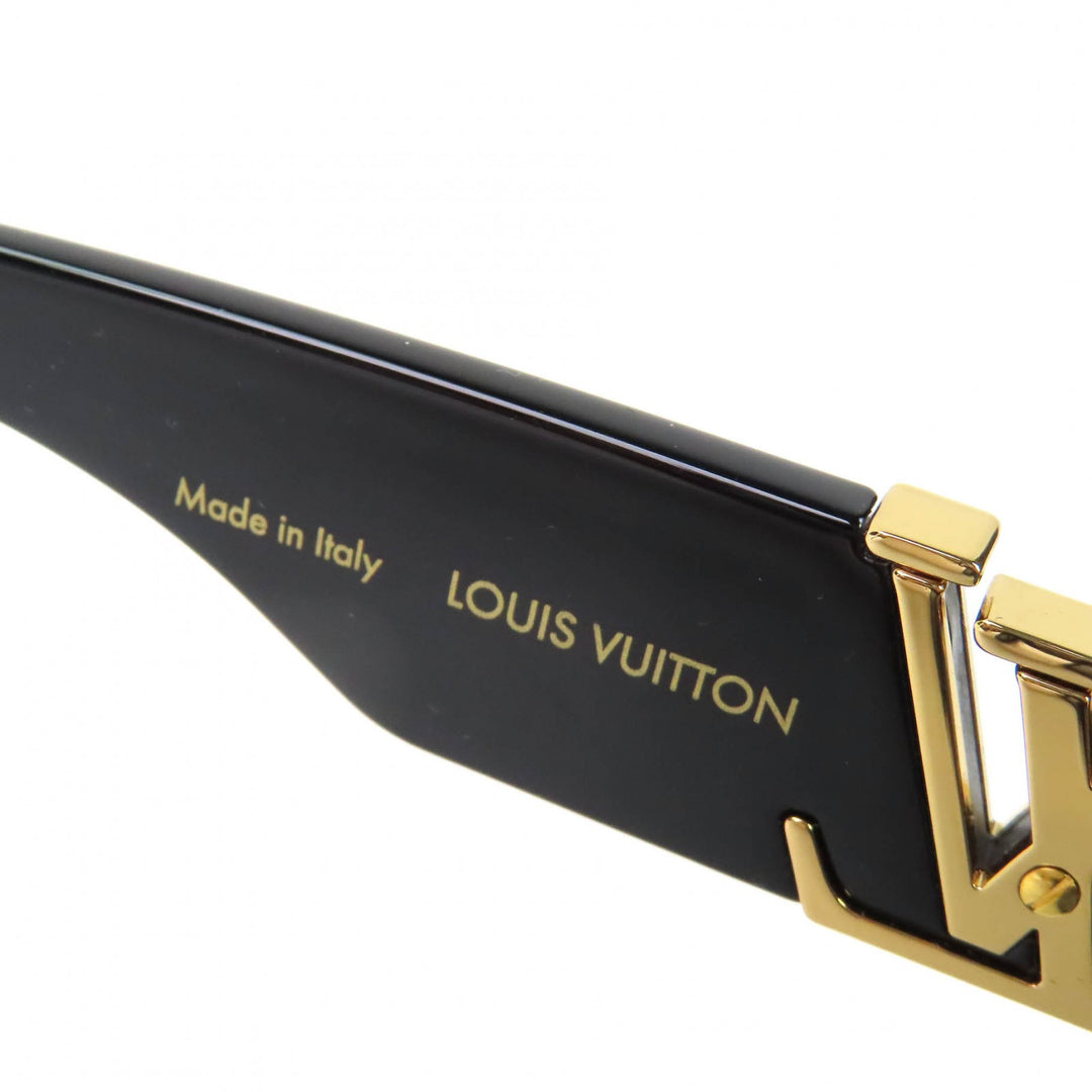 美品△LOUIS VUITTON ルイヴィトン 2023年製 Z2062E LV スリーク・スクエア サングラス ブラック ゴールド金具 57□18 145 箱 ケース付き