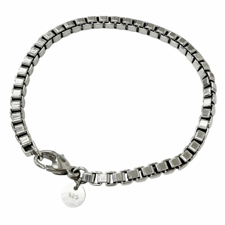 美品□TIFFANY&amp;Co. ティファニー ベネチアン SV925 チェーン ブレスレット アクセサリー シルバー 重量17.1g メンズ レディースオススメ