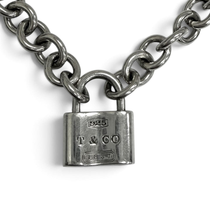 美品□TIFFANY&amp;Co. ティファニー 1837 ロック カデナ ドーナッツリンク SV925 チョーカー ネックレス シルバー 重量44.7g レディース