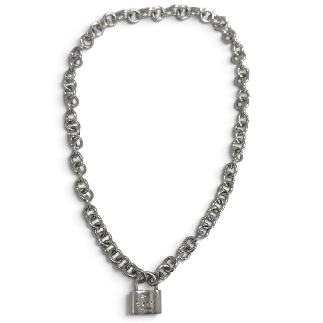 美品□TIFFANY&amp;Co. ティファニー 1837 ロック カデナ ドーナッツリンク SV925 チョーカー ネックレス シルバー 重量44.7g レディース