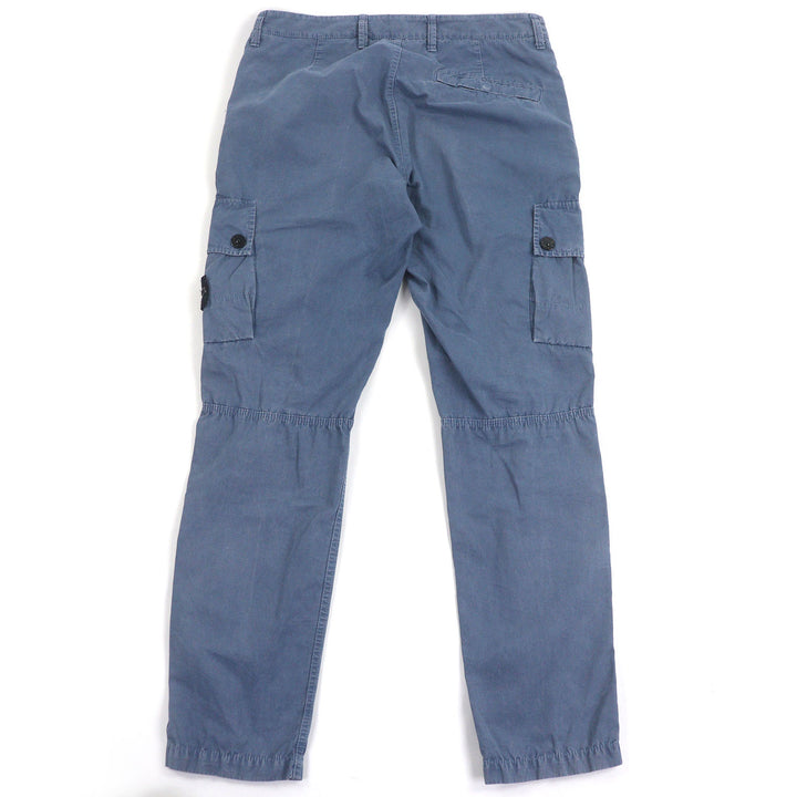 極美品□STONE ISLAND ストーンアイランド 1015303WA ガーメントダイ エフェクト ロゴパッチ ウォッシュコットン カーゴパンツ 32 正規品