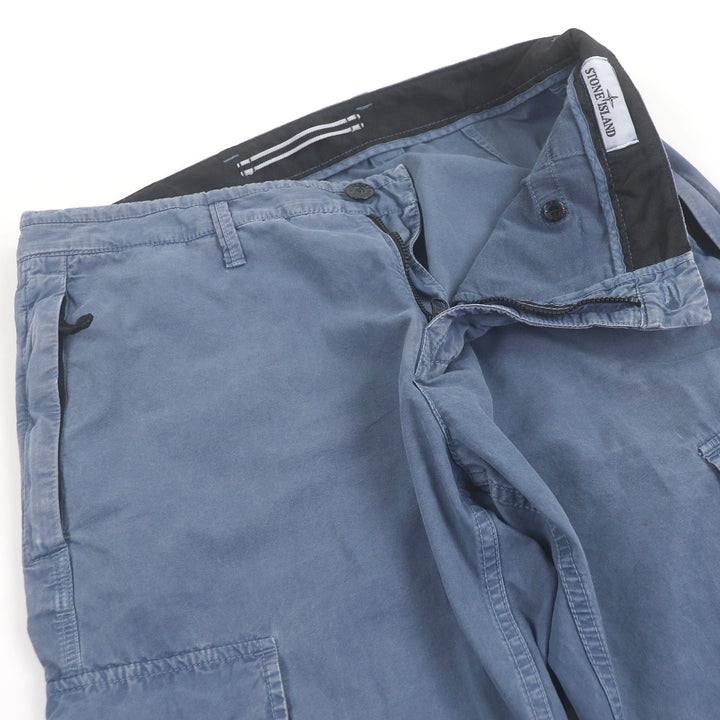 極美品□STONE ISLAND ストーンアイランド 1015303WA ガーメントダイ エフェクト ロゴパッチ ウォッシュコットン カーゴパンツ 32 正規品