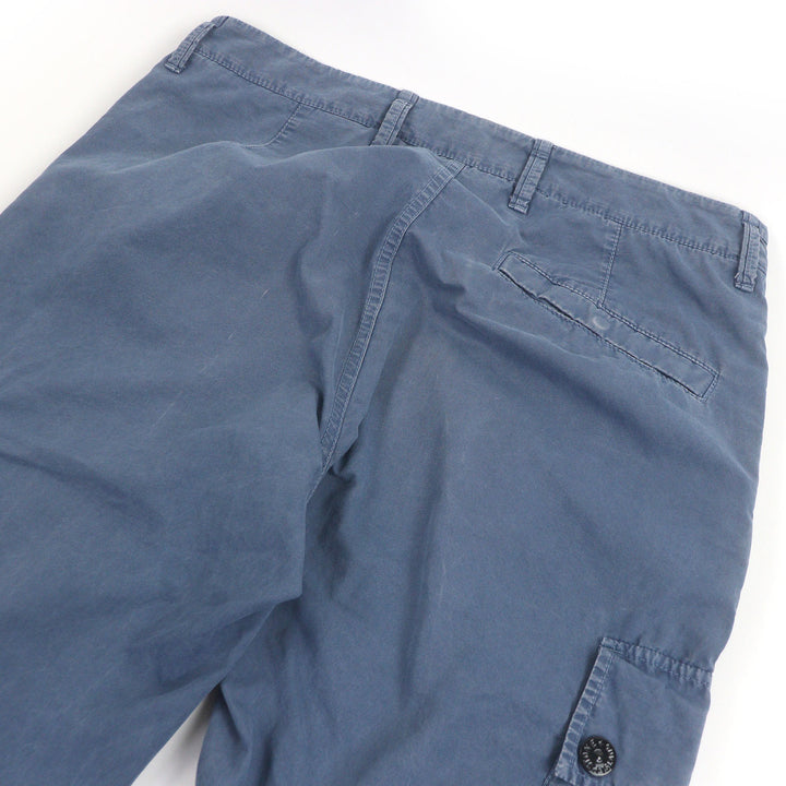 極美品□STONE ISLAND ストーンアイランド 1015303WA ガーメントダイ エフェクト ロゴパッチ ウォッシュコットン カーゴパンツ 32 正規品