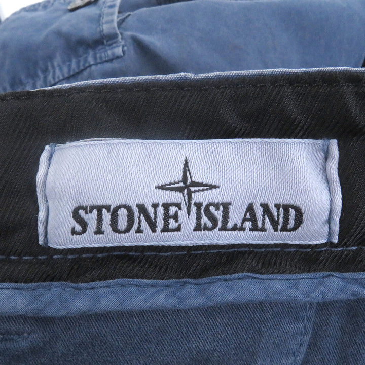 極美品□STONE ISLAND ストーンアイランド 1015303WA ガーメントダイ エフェクト ロゴパッチ ウォッシュコットン カーゴパンツ 32 正規品