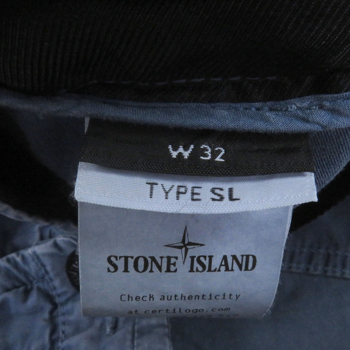 極美品□STONE ISLAND ストーンアイランド 1015303WA ガーメントダイ エフェクト ロゴパッチ ウォッシュコットン カーゴパンツ 32 正規品
