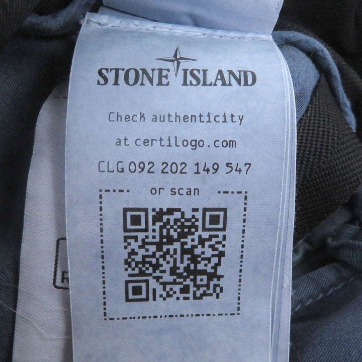極美品□STONE ISLAND ストーンアイランド 1015303WA ガーメントダイ エフェクト ロゴパッチ ウォッシュコットン カーゴパンツ 32 正規品