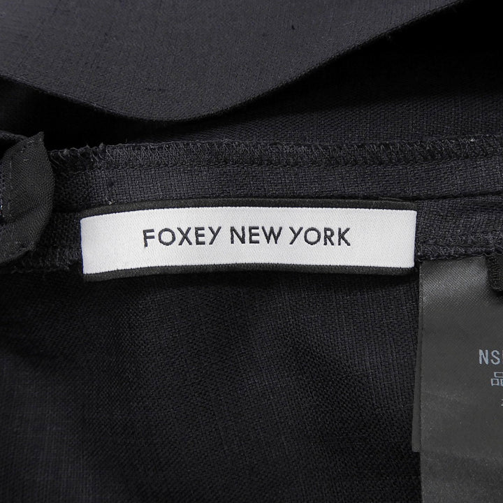 極美品▲FOXEY NEW YORK フォクシー ニューヨーク 45145 Modern Breeze センタープレス ペンシルパンツ 紺 38 日本製 正規品 レディース