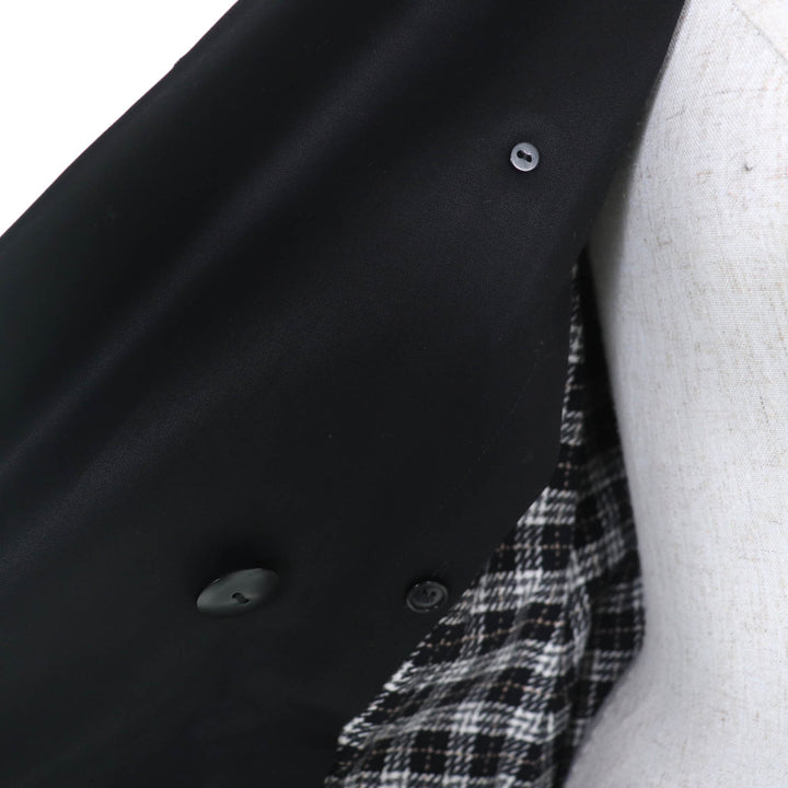 美品☆BURBERRY BLUE LABEL バーバリーブルーレーベル コットン100％ ウールライナー付き トレンチコート ブラック 38 正規品 レディース