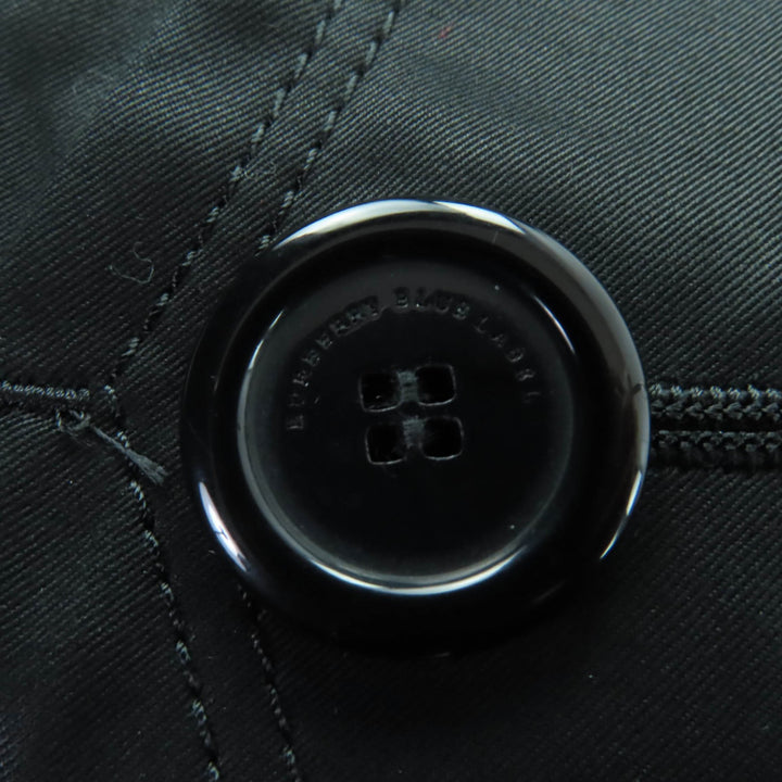 美品☆BURBERRY BLUE LABEL バーバリーブルーレーベル コットン100％ ウールライナー付き トレンチコート ブラック 38 正規品 レディース