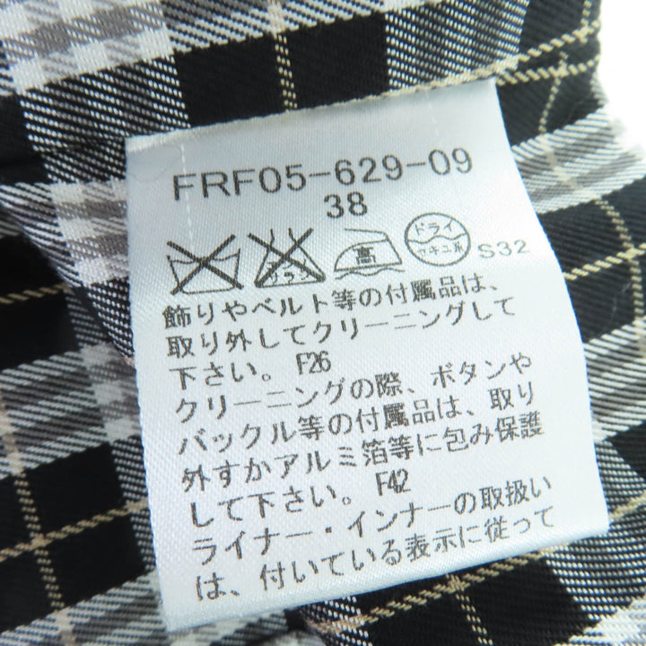 美品☆BURBERRY BLUE LABEL バーバリーブルーレーベル コットン100％ ウールライナー付き トレンチコート ブラック 38 正規品 レディース