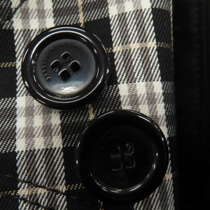 美品☆BURBERRY BLUE LABEL バーバリーブルーレーベル コットン100％ ウールライナー付き トレンチコート ブラック 38 正規品 レディース