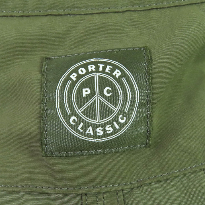 美品△PORTER CLASSIC ポータークラシック ベルト付き ショートレングス ダブル トレンチコート カーキ 3 日本製 正規品 メンズ