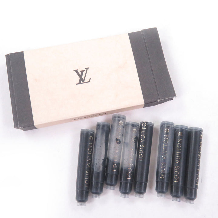 良品□LOUIS VUITTON ルイヴィトン ドックラッカー ペン先18K キャップ式 万年筆 ブラック シルバー フランス製 メンズ レディース