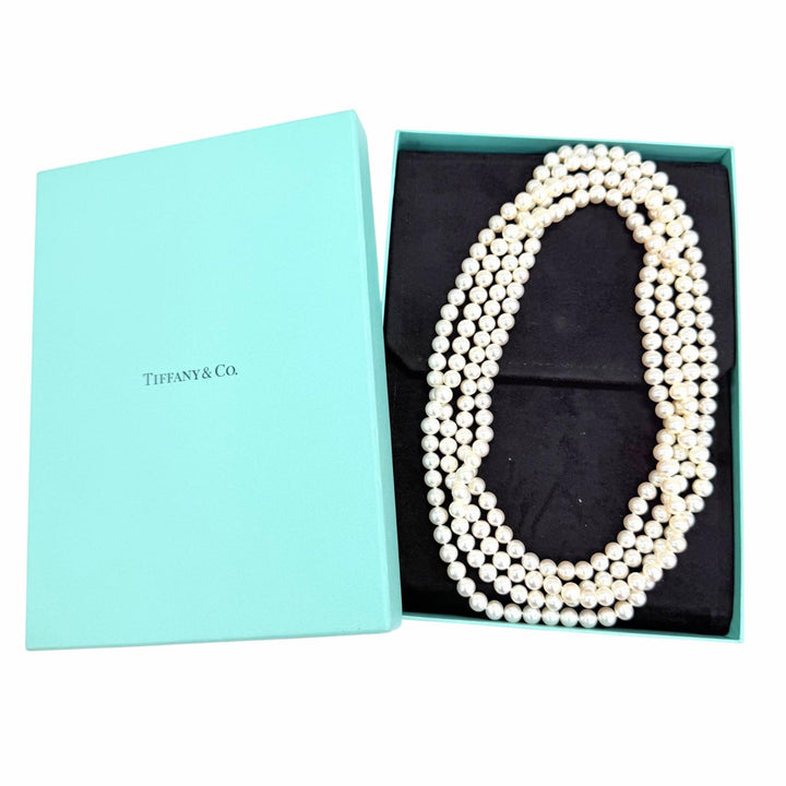 極美品☆TIFFANY&amp;Co. ティファニー ジーグフェルド パール ラップ ネックレス フレッシュウォーターパール AG925 現行品 重量173g