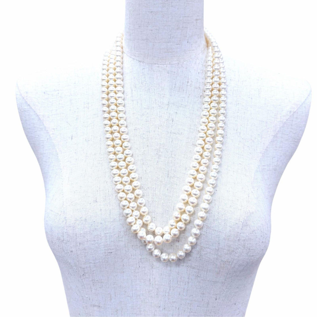 極美品☆TIFFANY&amp;Co. ティファニー ジーグフェルド パール ラップ ネックレス フレッシュウォーターパール AG925 現行品 重量173g