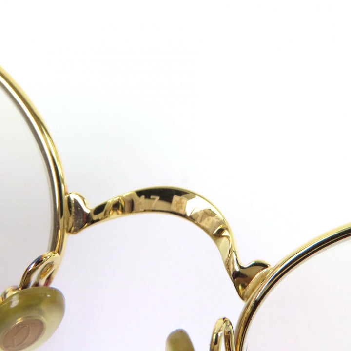 美品△Cartier カルティエ ヴィンテージ トリニティ オーバル メガネ 眼鏡 アイウェア ゴールド ブラウン 47□19 130 度入り 仏製 メンズ