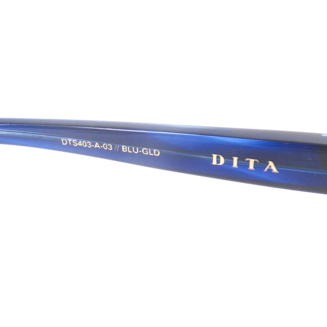 極美品□DITA ディータ DTS403-A-03 LXN-EVO サングラス クリアブルー ゴールド 54□19-145 度入り ケース付 日本製 メンズ 定価169400円