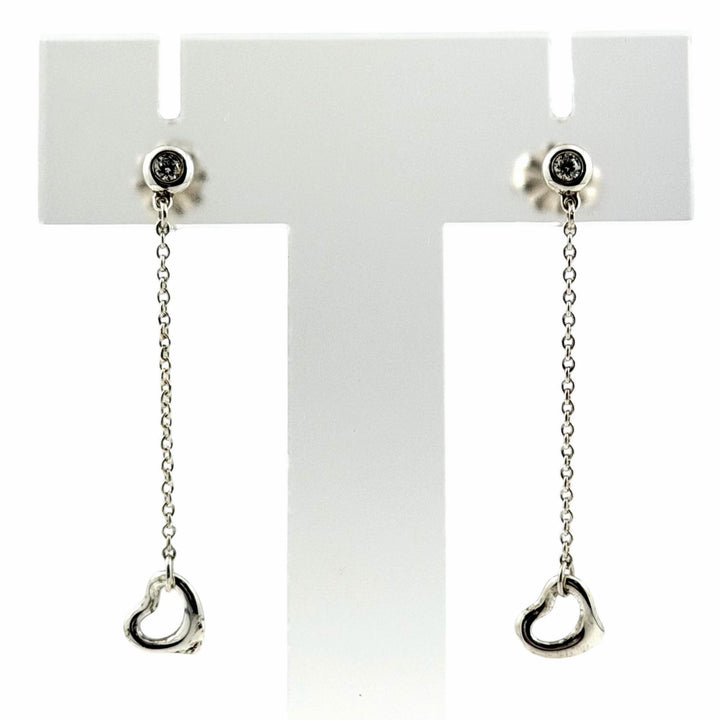 極美品◇TIFFANY&amp;Co. ティファニー エルサペレッティ バイザヤード AG925 ダイヤモンド1P 枠直径2.6mm 両耳用 ピアス シルバー 重量1.4g