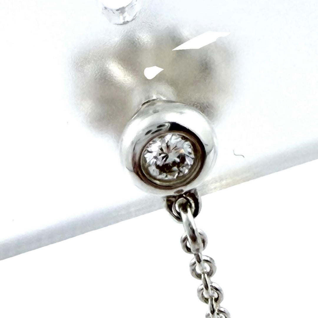 極美品◇TIFFANY&amp;Co. ティファニー エルサペレッティ バイザヤード AG925 ダイヤモンド1P 枠直径2.6mm 両耳用 ピアス シルバー 重量1.4g