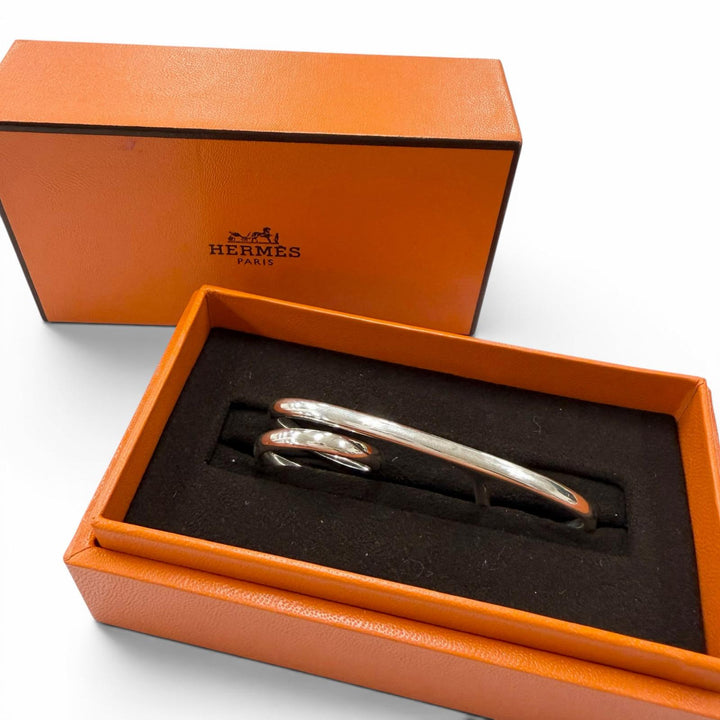 極美品□HERMES エルメス 2023年製 SV925 シェーヌダンクル パンクトリプル リング 指輪 シルバー 56 (JP13・17・17号相当) フランス製